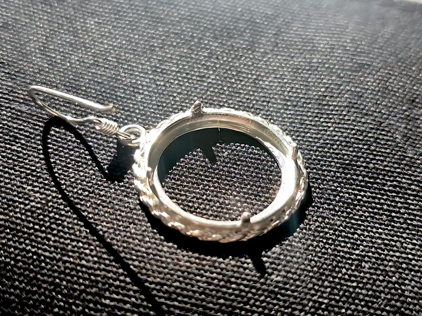 925 Sterling Silver Prong Back Rope Edge DC Bezel Earring for 18mm Dime 10Cent Coins
