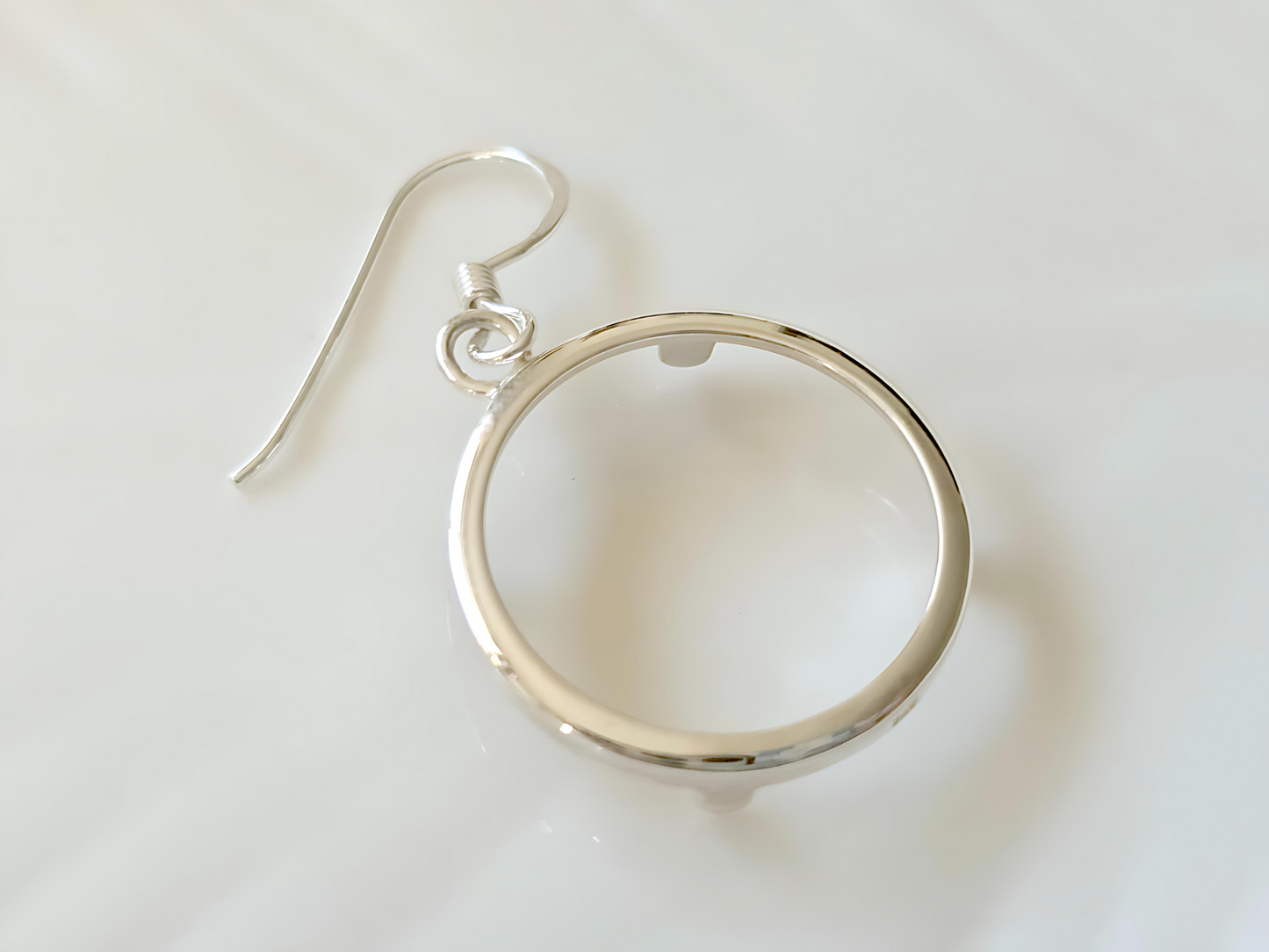 925 Sterling Silver Prong Back Round Edge Bezel Earring for 18mm Dime 10 Cent Coins