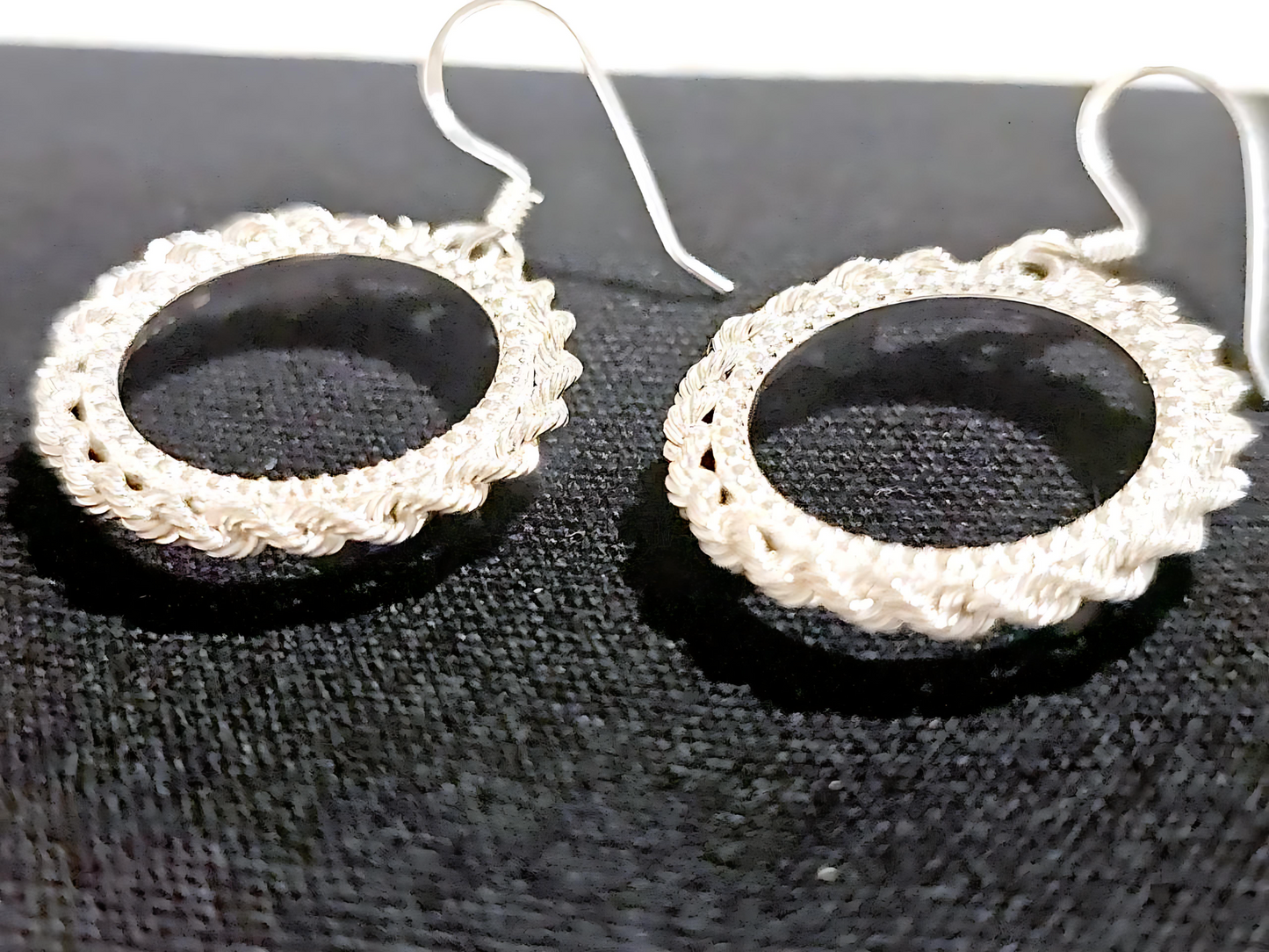 925 Sterling Silver Prong Back Illusion Rope Bezel Earring for 18mm Dime 10 Cent Coins