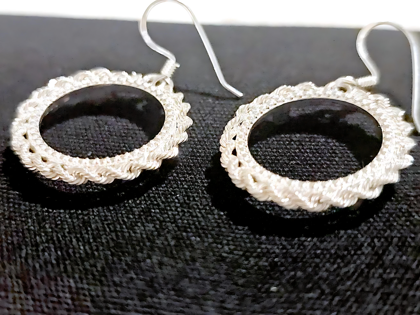 925 Sterling Silver Prong Back Illusion Rope Bezel Earring for 18mm Dime 10 Cent Coins