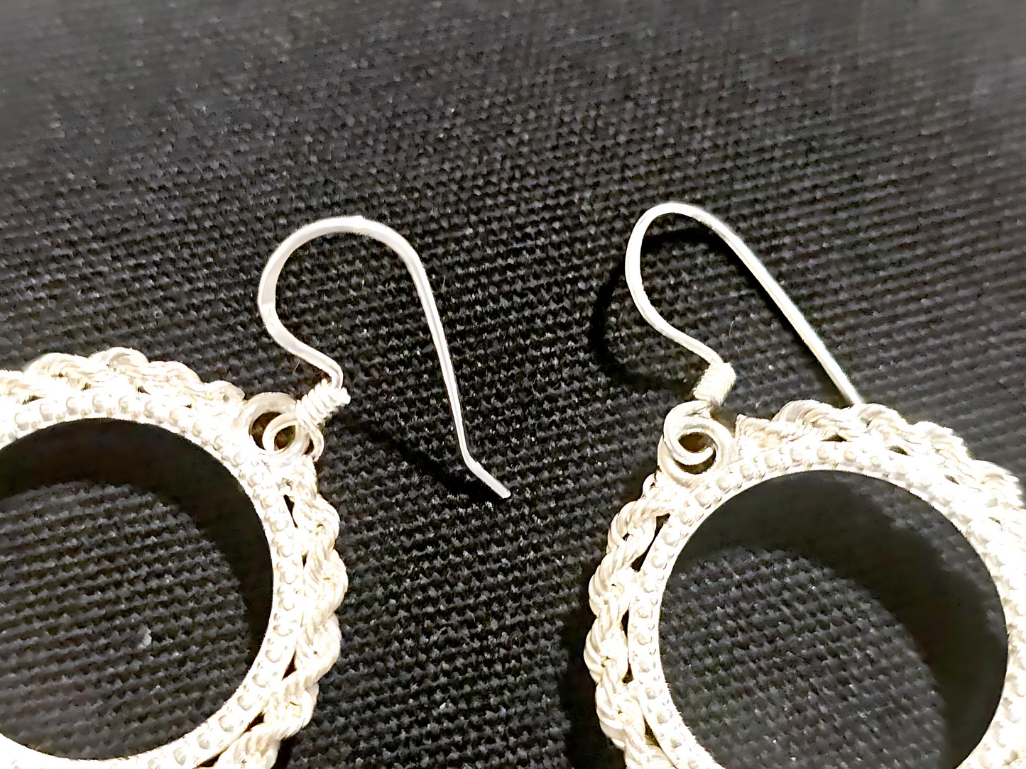 925 Sterling Silver Prong Back Illusion Rope Bezel Earring for 18mm Dime 10 Cent Coins
