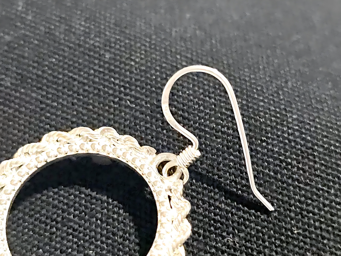 925 Sterling Silver Prong Back Illusion Rope Bezel Earring for 18mm Dime 10 Cent Coins