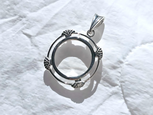 925 Sterling Silver Prong Back Clamshell Edge Bezel for 18mm 10 Cent Coins