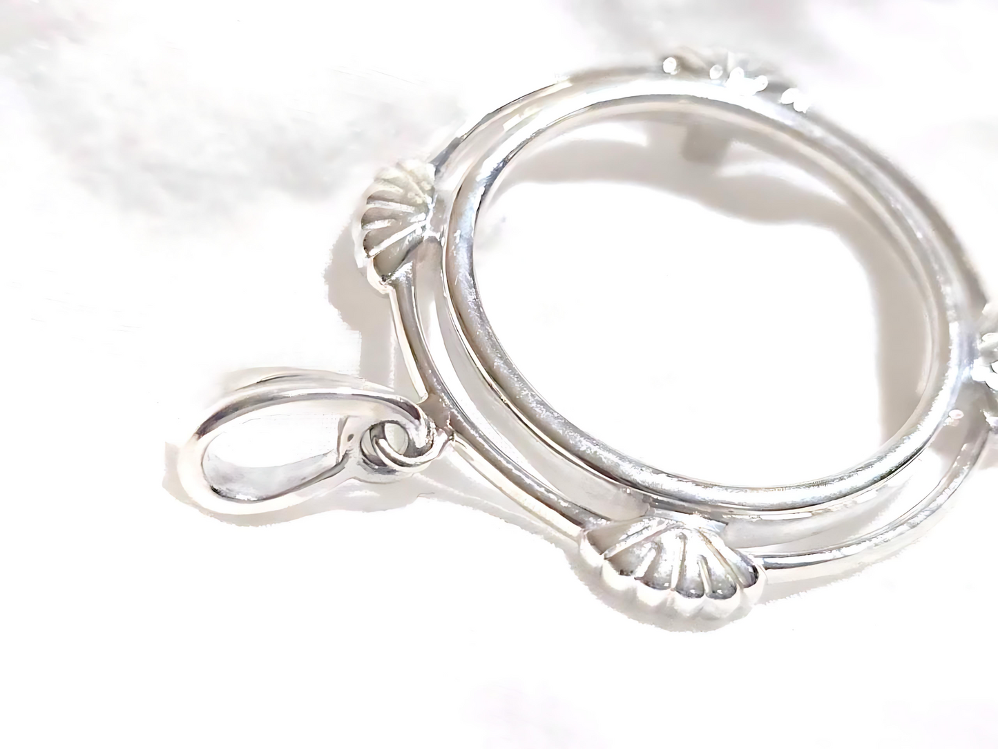 925 Sterling Silver Prong Back Clamshell Edge Bezel for 26mm Coins