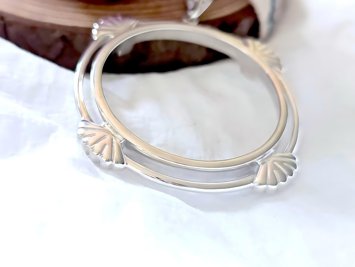 925 Sterling Silver Prong Back Clamshell Edge Bezel for 36mm Coins