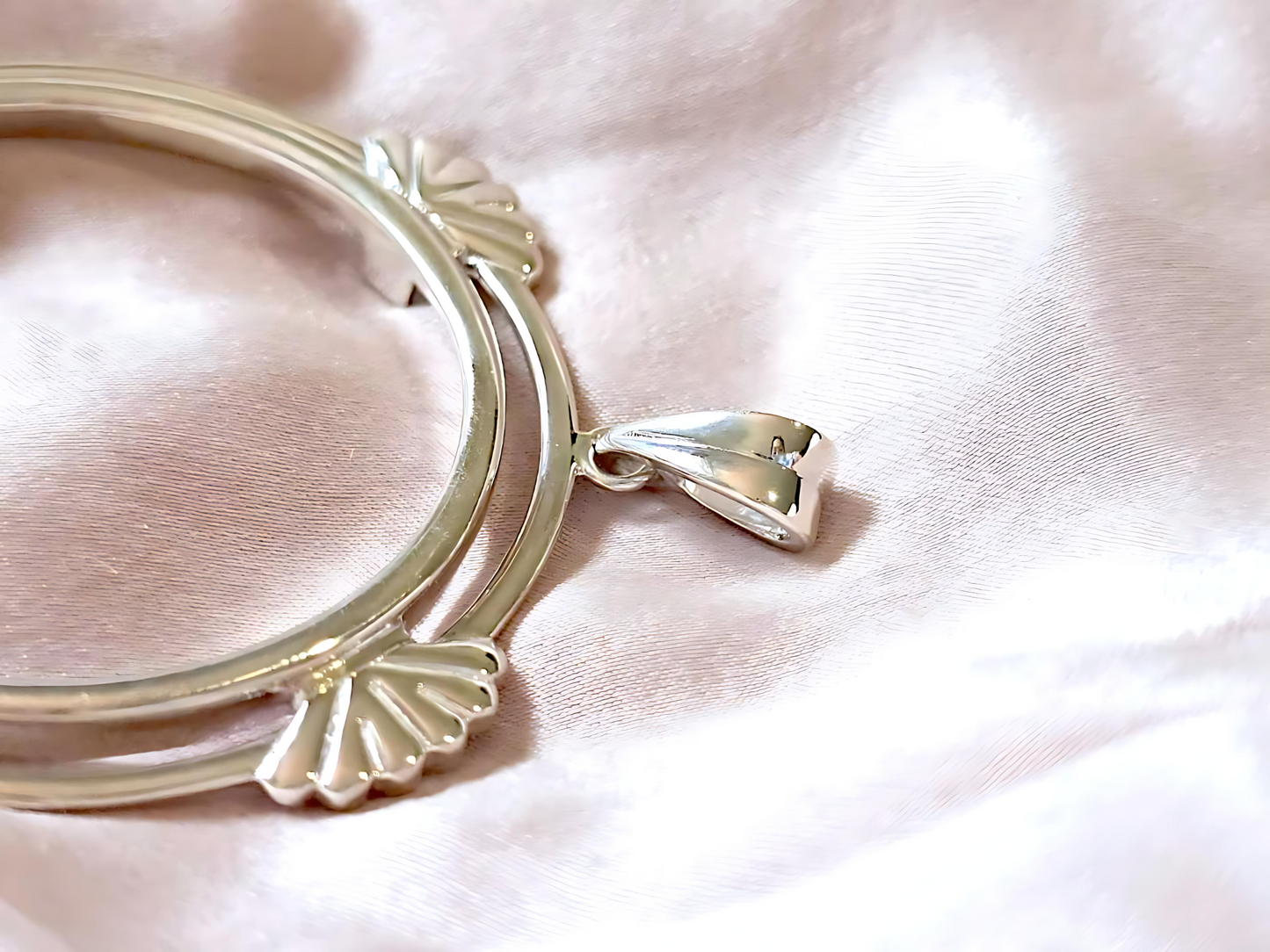 925 Sterling Silver Prong Back Clamshell Edge Bezel for 39mm Coins