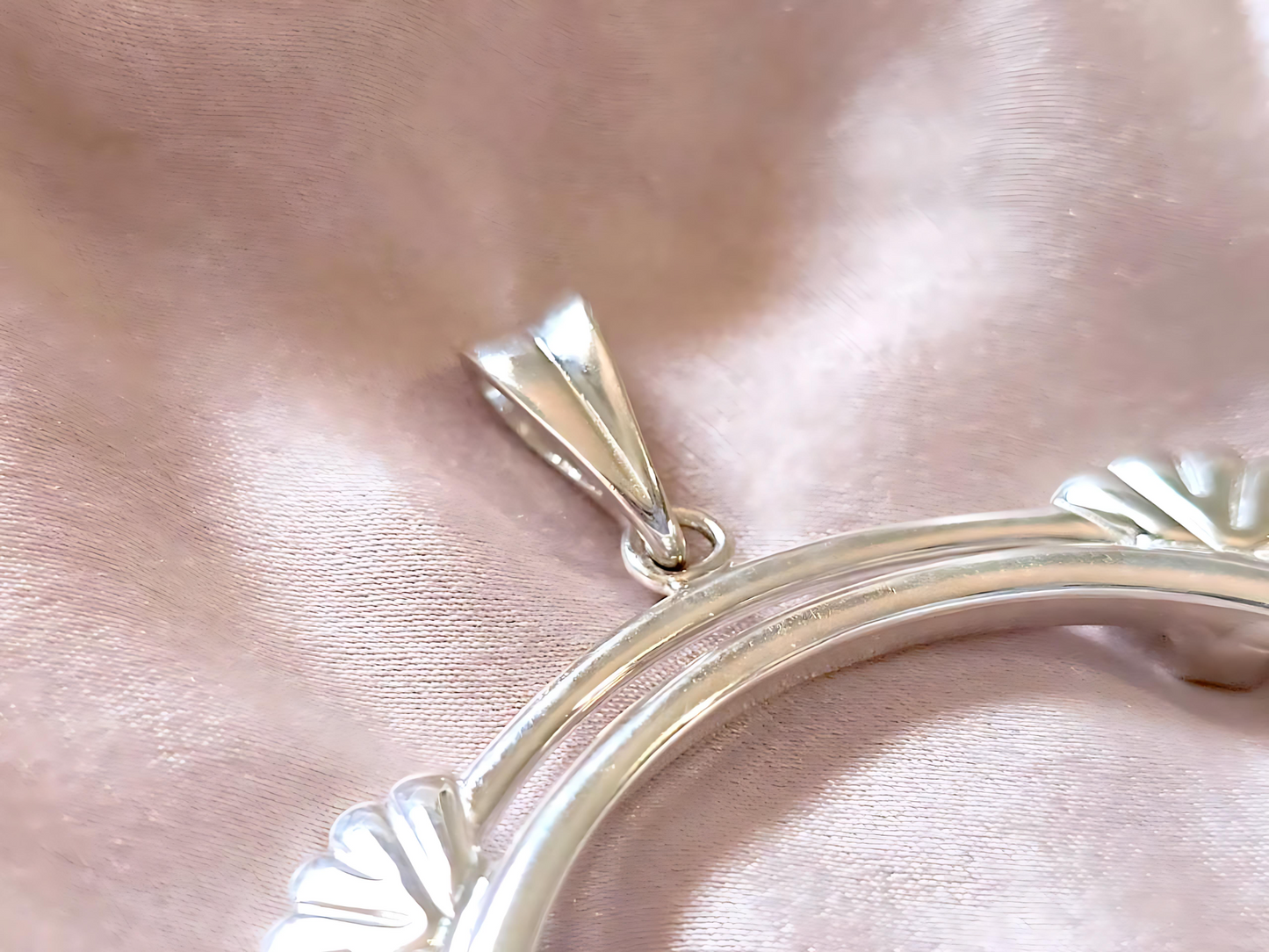 925 Sterling Silver Prong Back Clamshell Edge Bezel for 39mm Coins