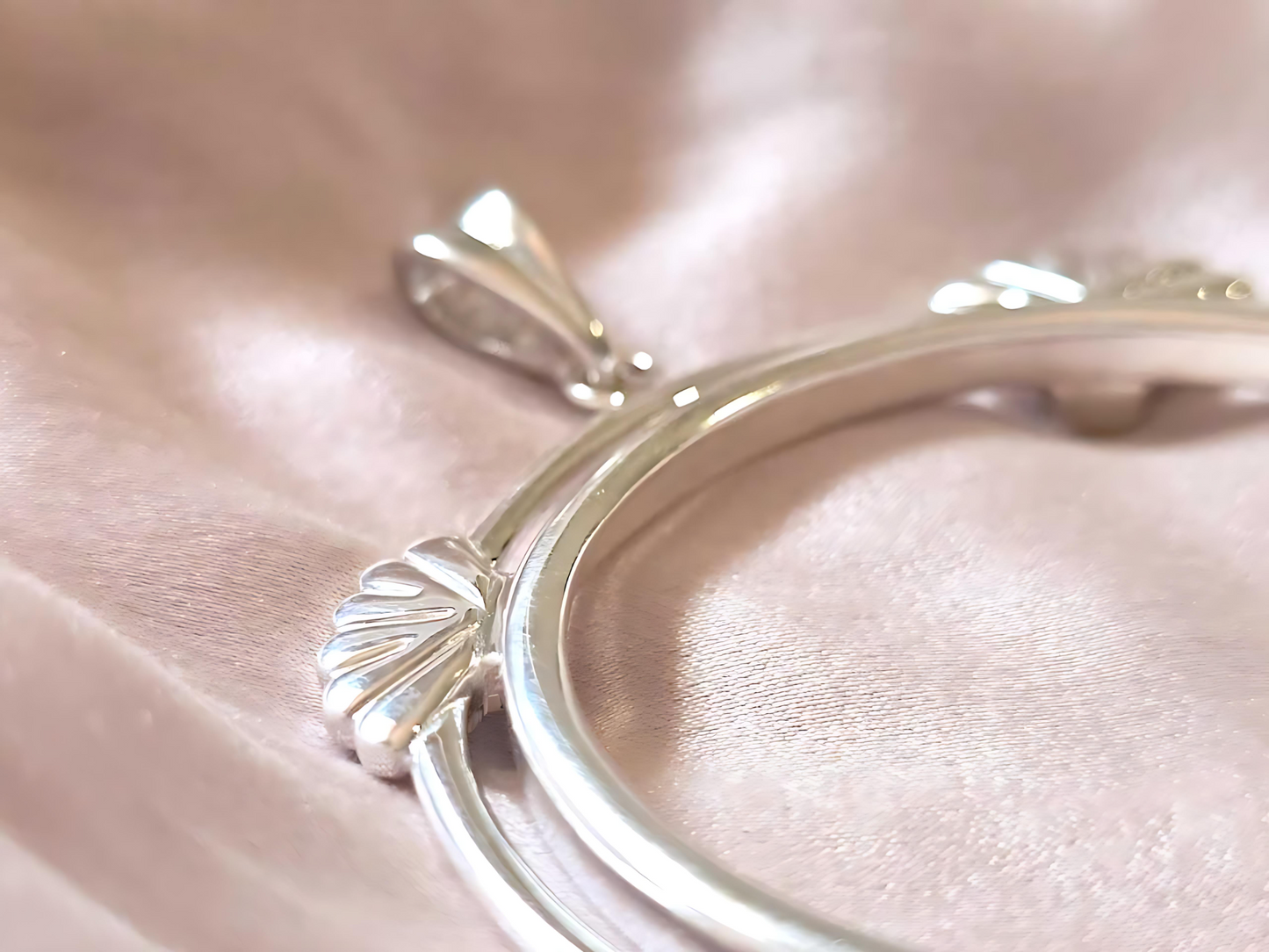 925 Sterling Silver Prong Back Clamshell Edge Bezel for 39mm Coins