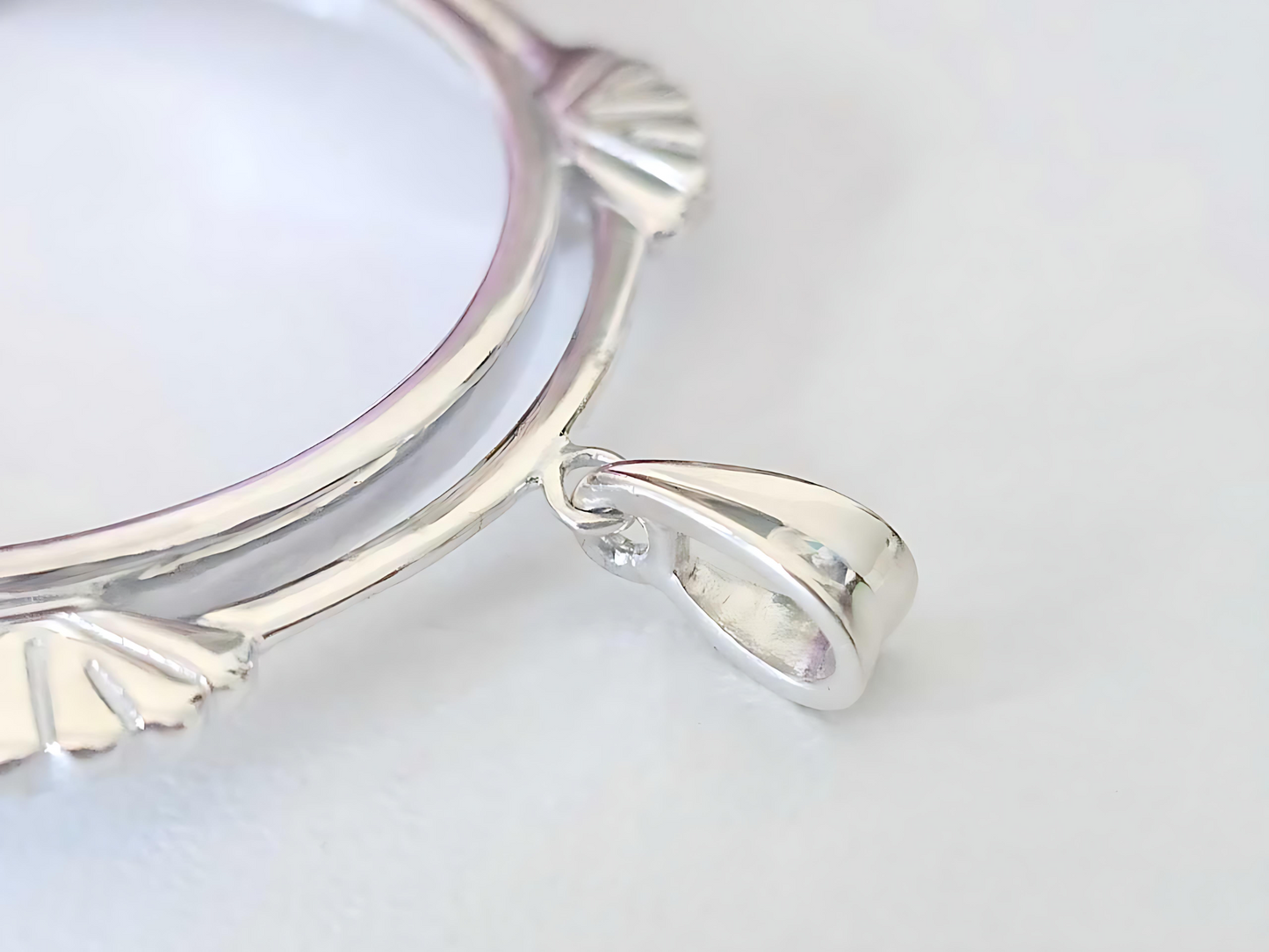 925 Sterling Silver Prong Back Clamshell Edge Bezel for 41mm 1oz Coins