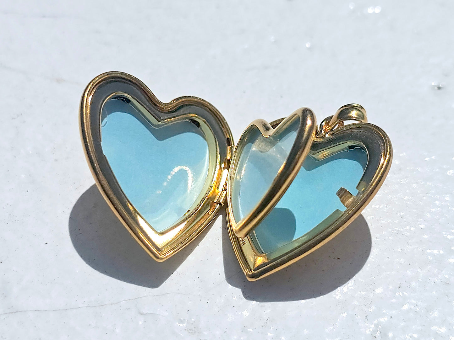 Gold Plated 925 Sterling Silver 4 Pictures Heart Locket Pendant with Scroll Engraving