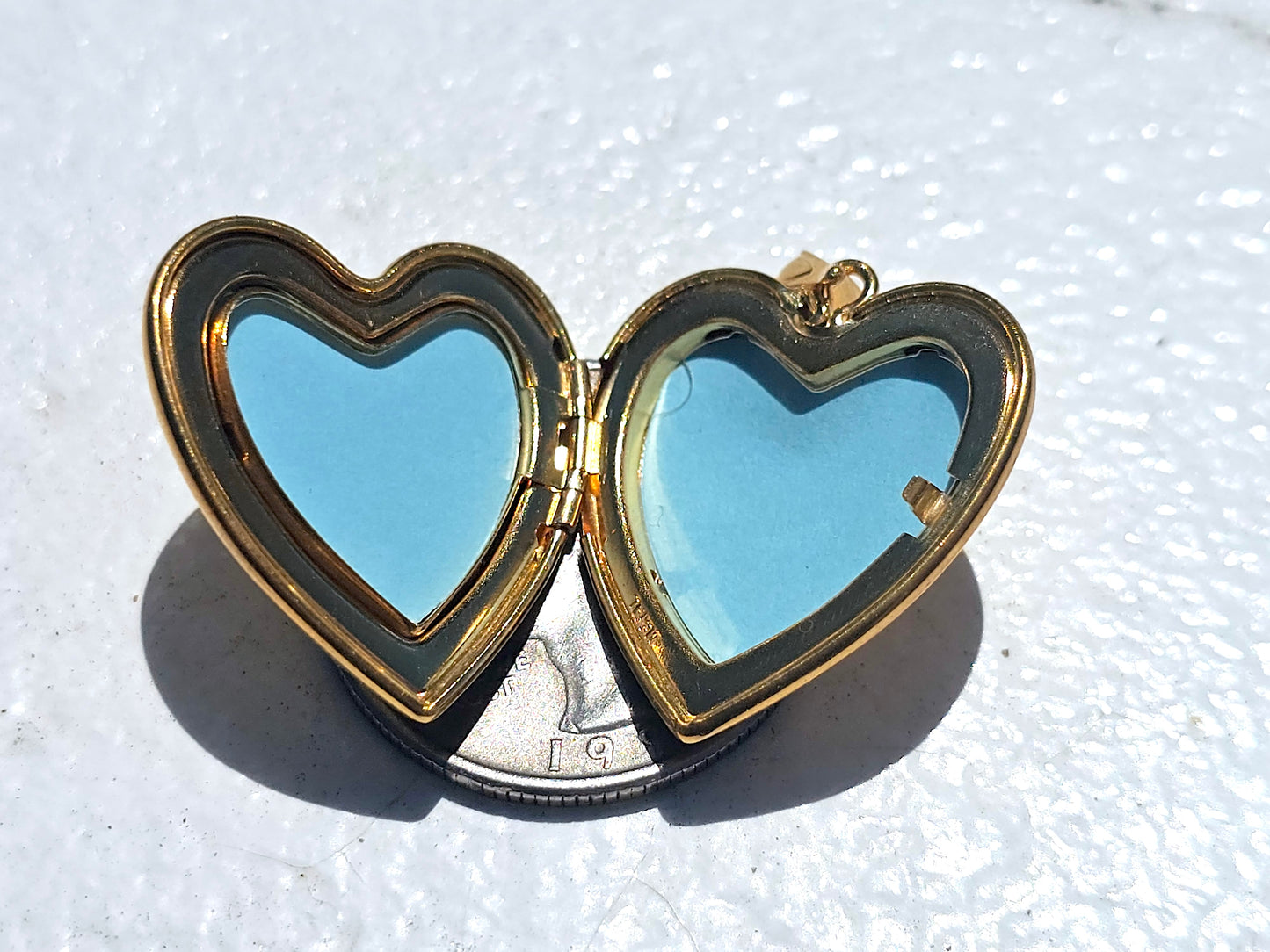 Gold Plated 925 Sterling Silver 4 Pictures Heart Locket Pendant with Scroll Engraving