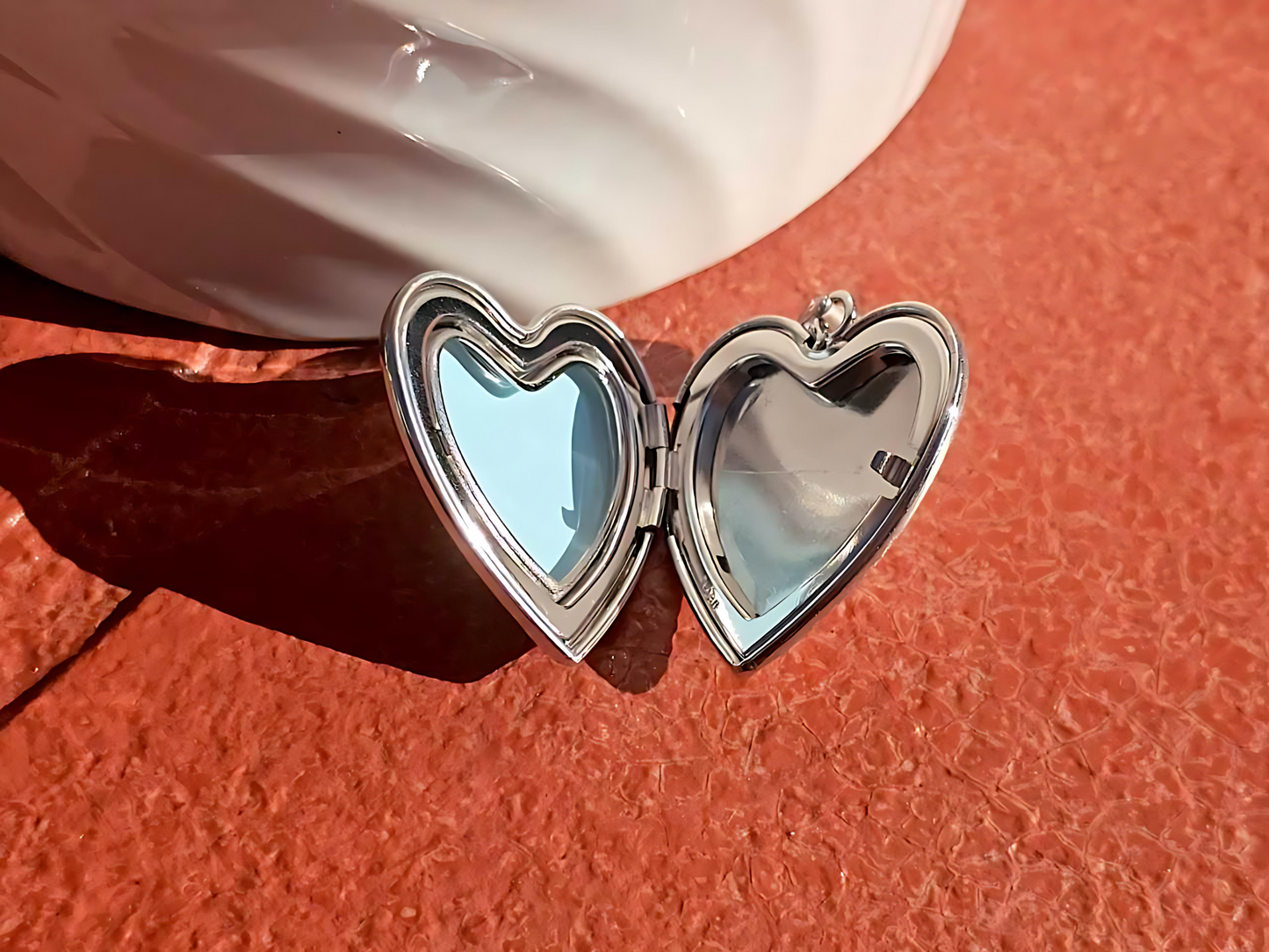 925 Sterling Silver Heart with Paw Prints Locket Urn Pendant Necklace