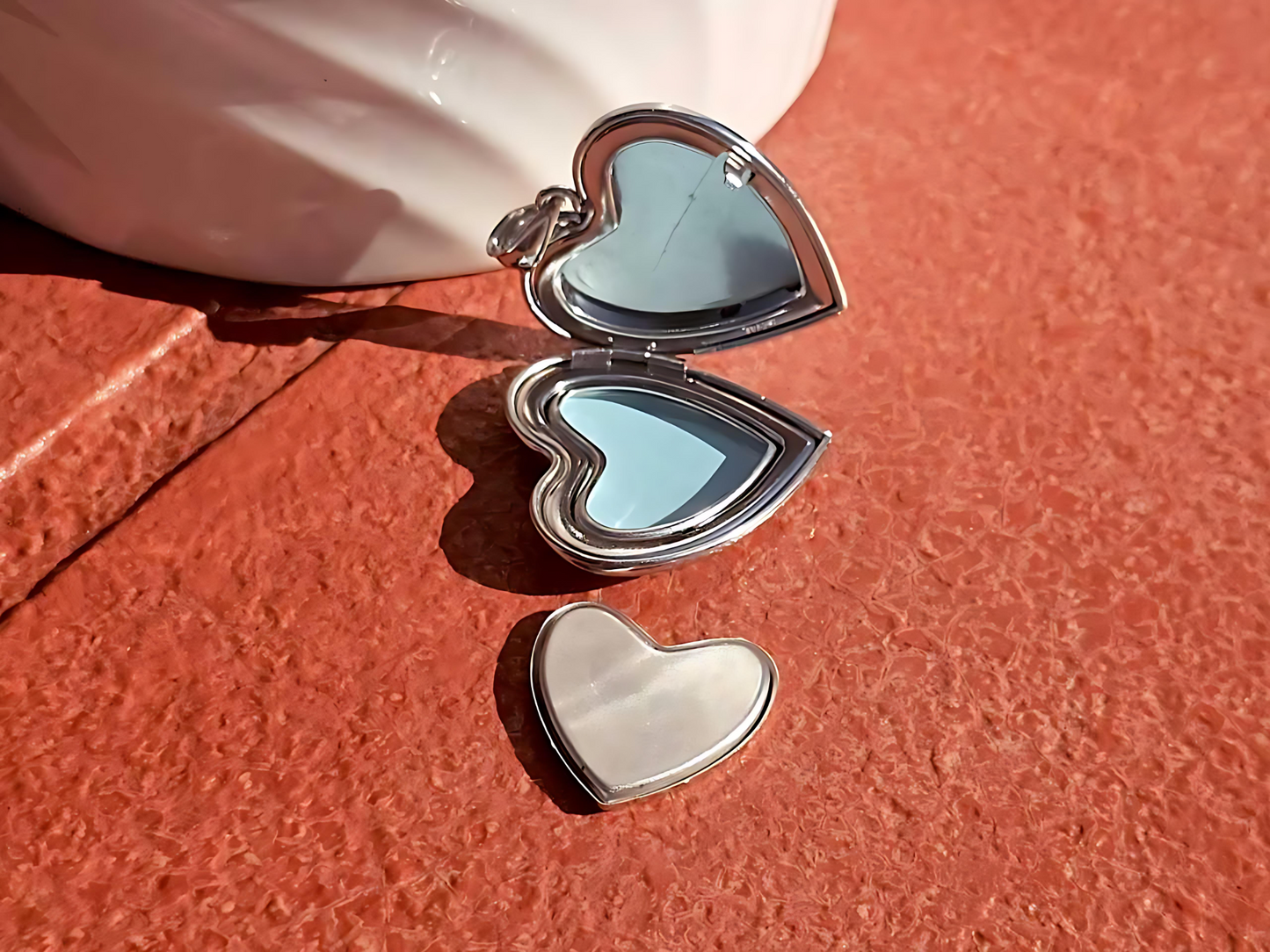 925 Sterling Silver Heart with Paw Prints Locket Urn Pendant Necklace