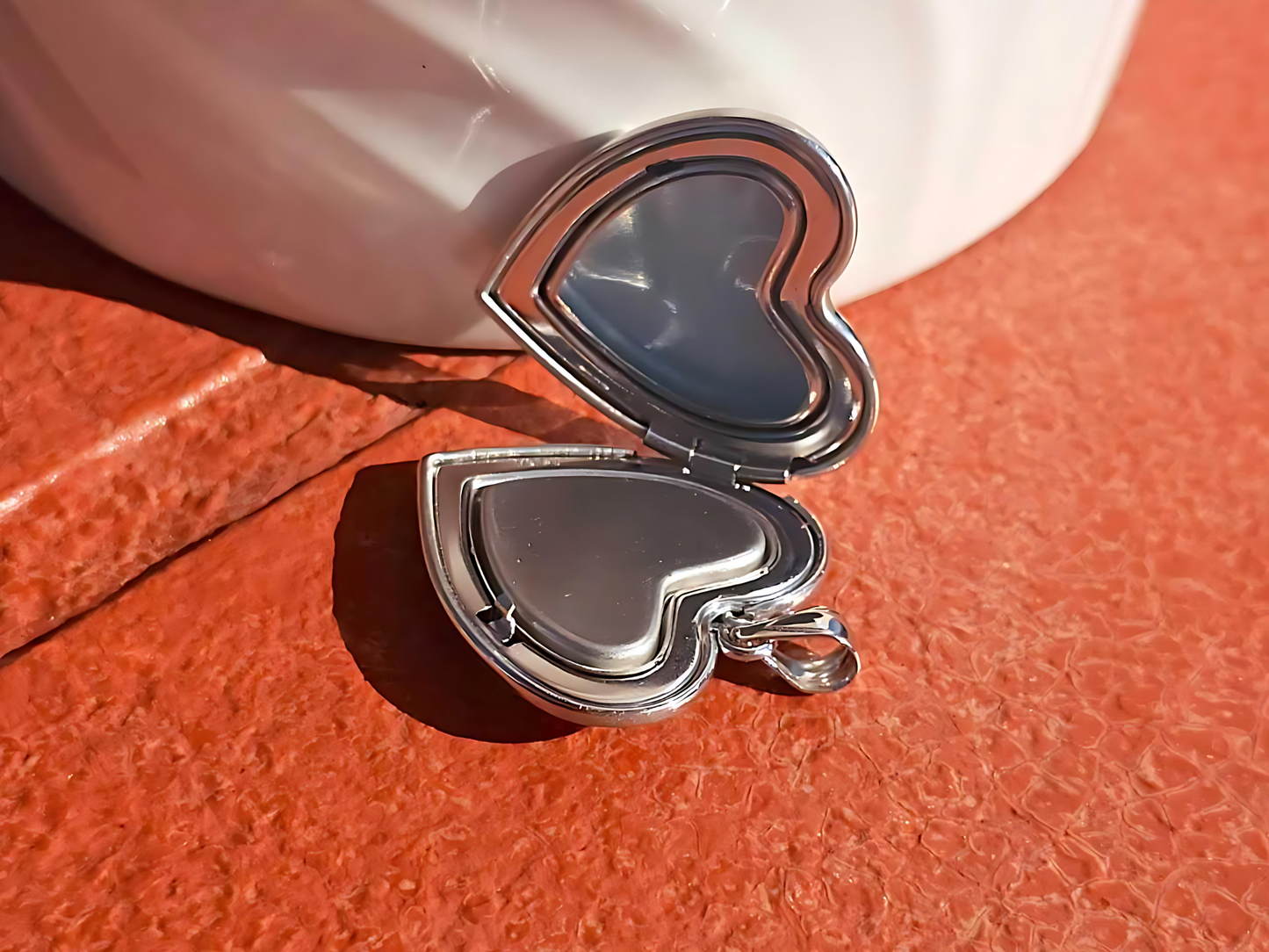925 Sterling Silver Heart with Paw Prints Locket Urn Pendant Necklace