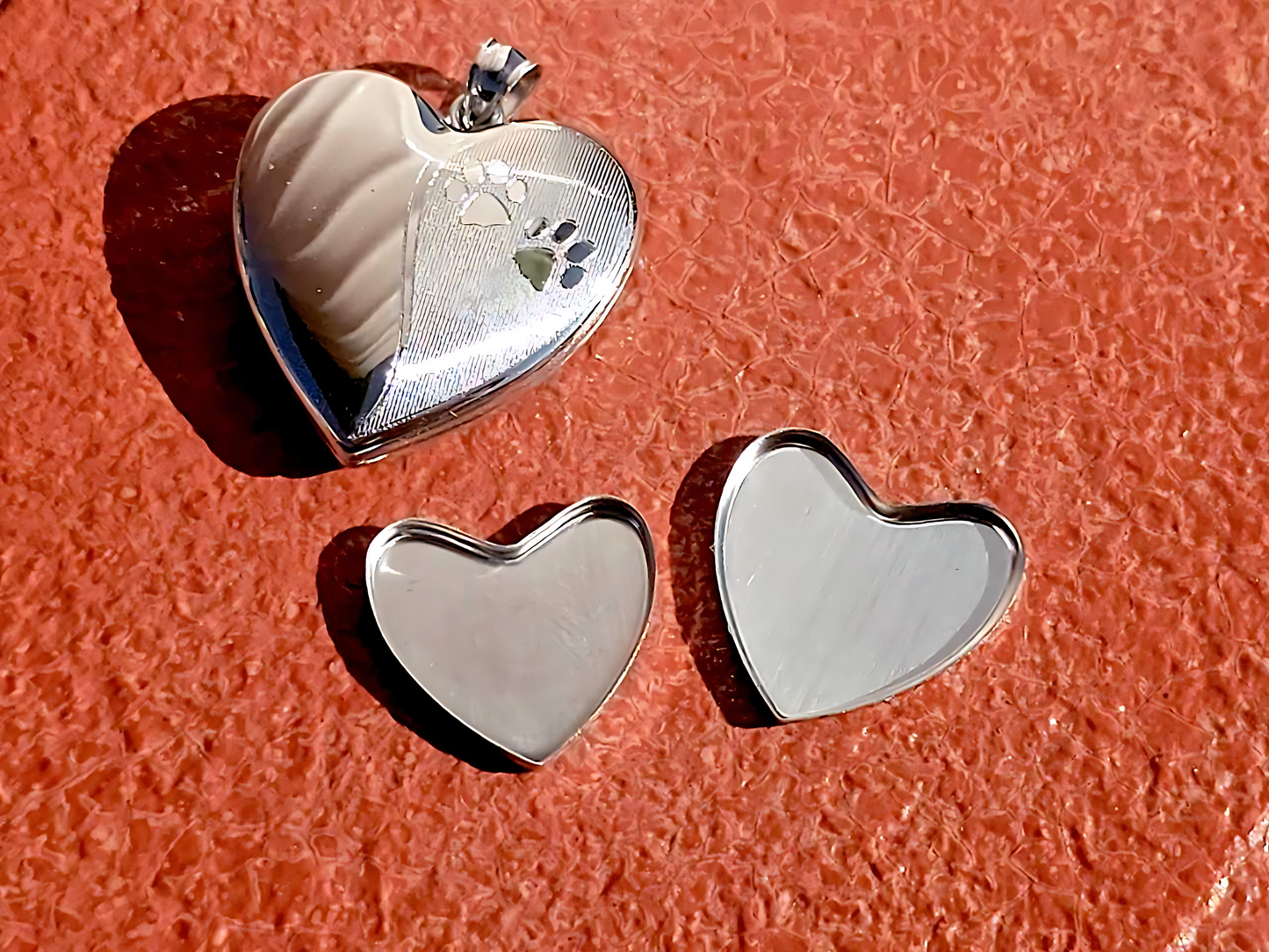 925 Sterling Silver Heart with Paw Prints Locket Urn Pendant Necklace
