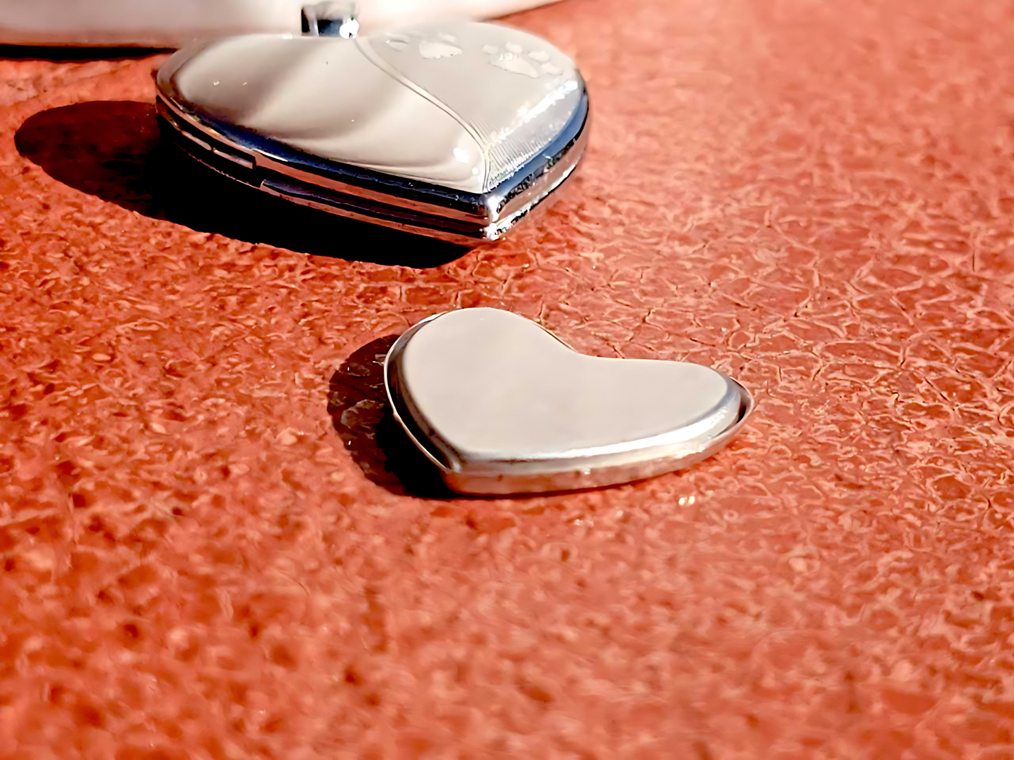 925 Sterling Silver Heart with Paw Prints Locket Urn Pendant Necklace