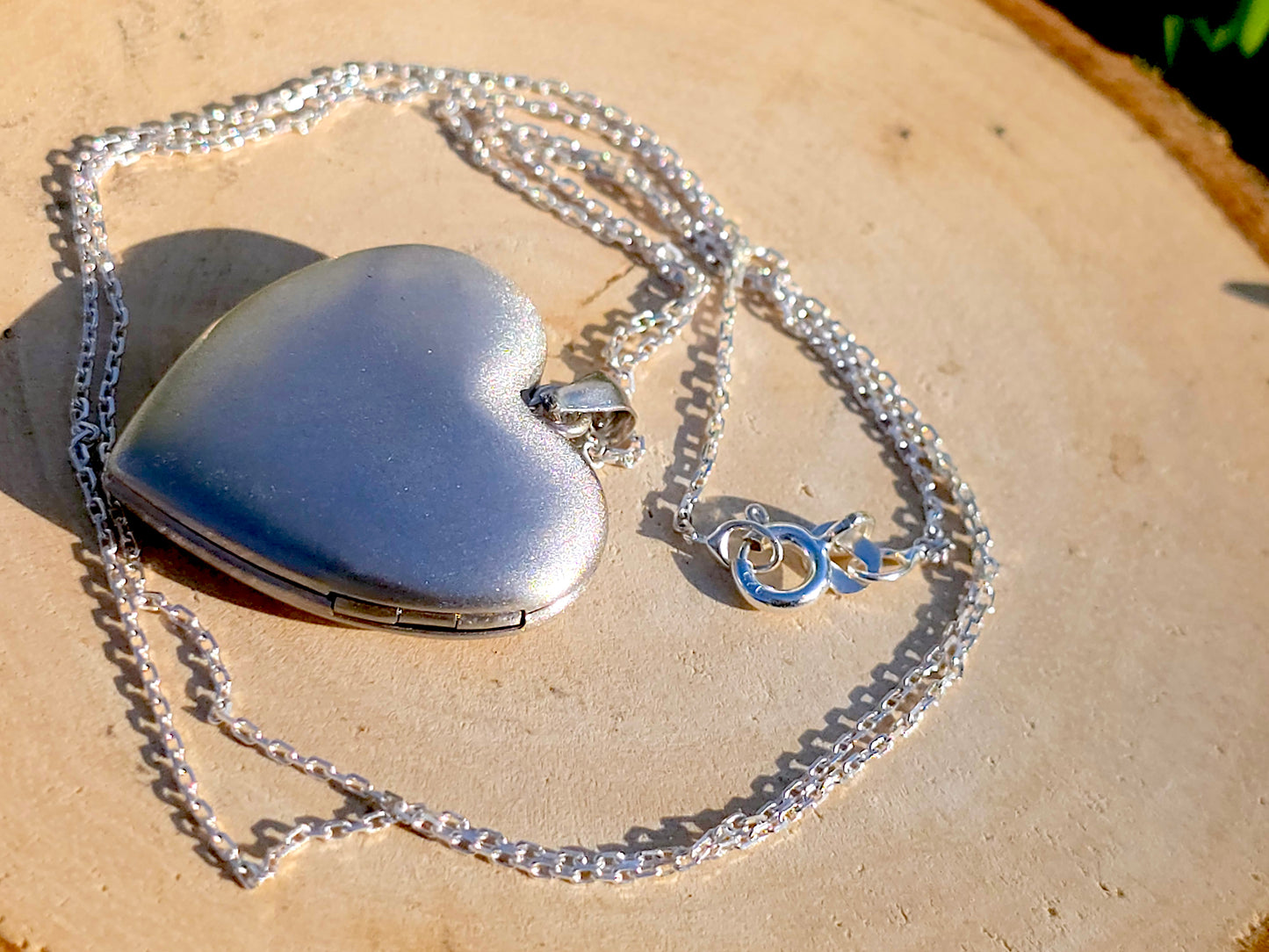 925 Sterling Silver Heart Locket with Scroll Etching Heart Center Pendant Necklace