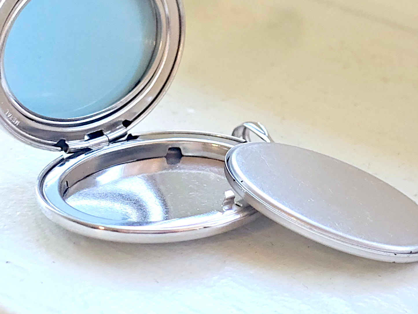 925 Sterling Silver Oval Locket with Paw Prints and Urn Case Pendant Necklace