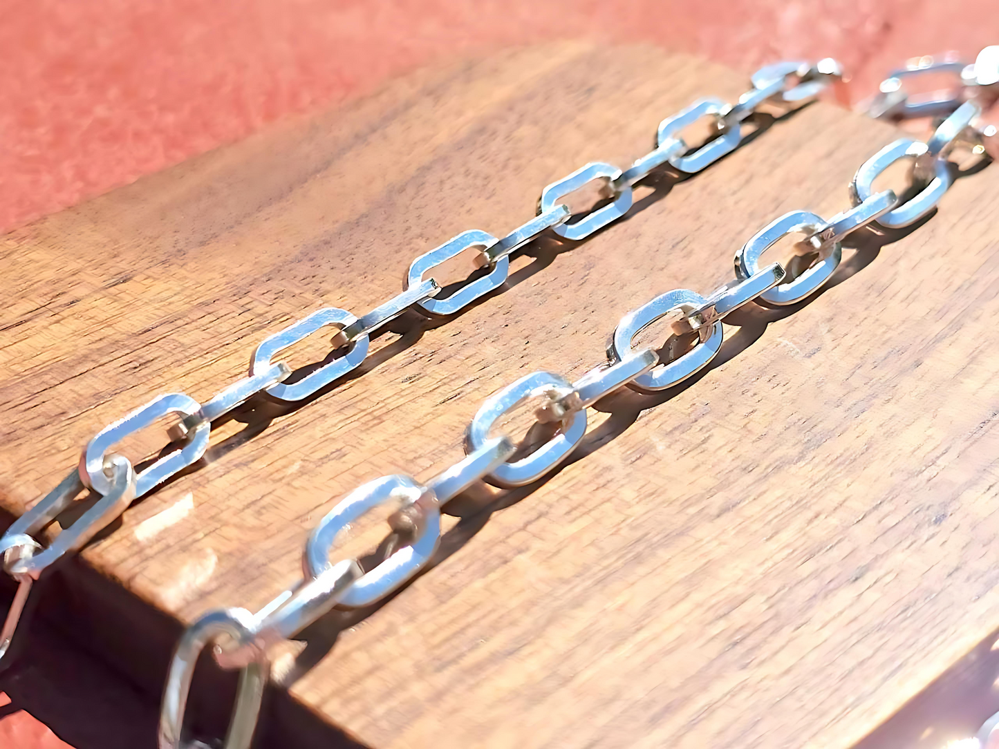 925 Sterling Silver Square Wire Cable Paper Clip Chain Necklace Bracelet for Men Women 5.5mm 6.7mm