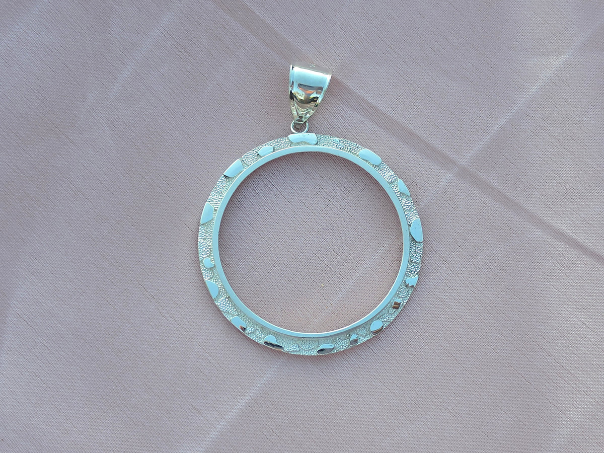 925 Sterling Silver Nugget Frame Bezel for 37mm Coins