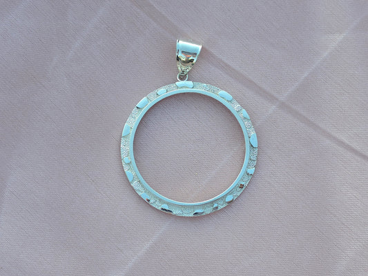 925 Sterling Silver Nugget Frame Bezel for 37mm Coins