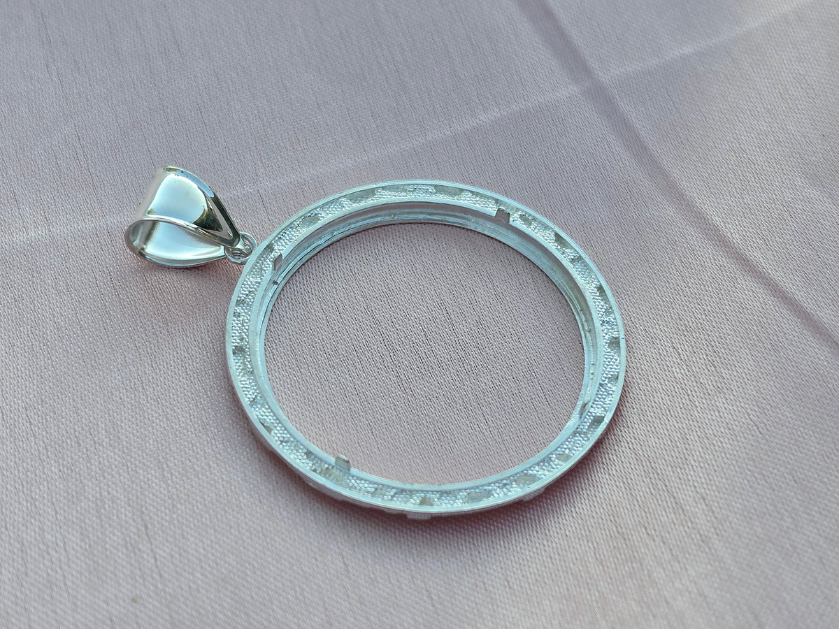 925 Sterling Silver Nugget Frame Bezel for 37mm Coins