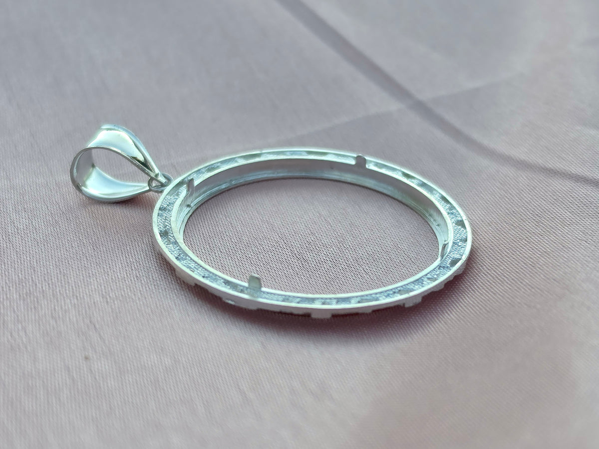 925 Sterling Silver Nugget Frame Bezel for 37mm Coins