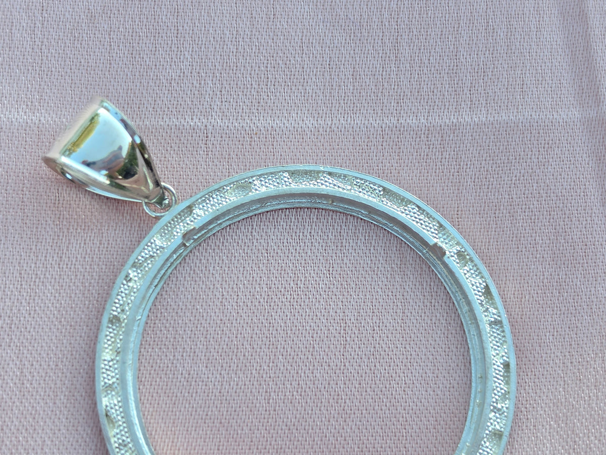 925 Sterling Silver Nugget Frame Bezel for 37mm Coins