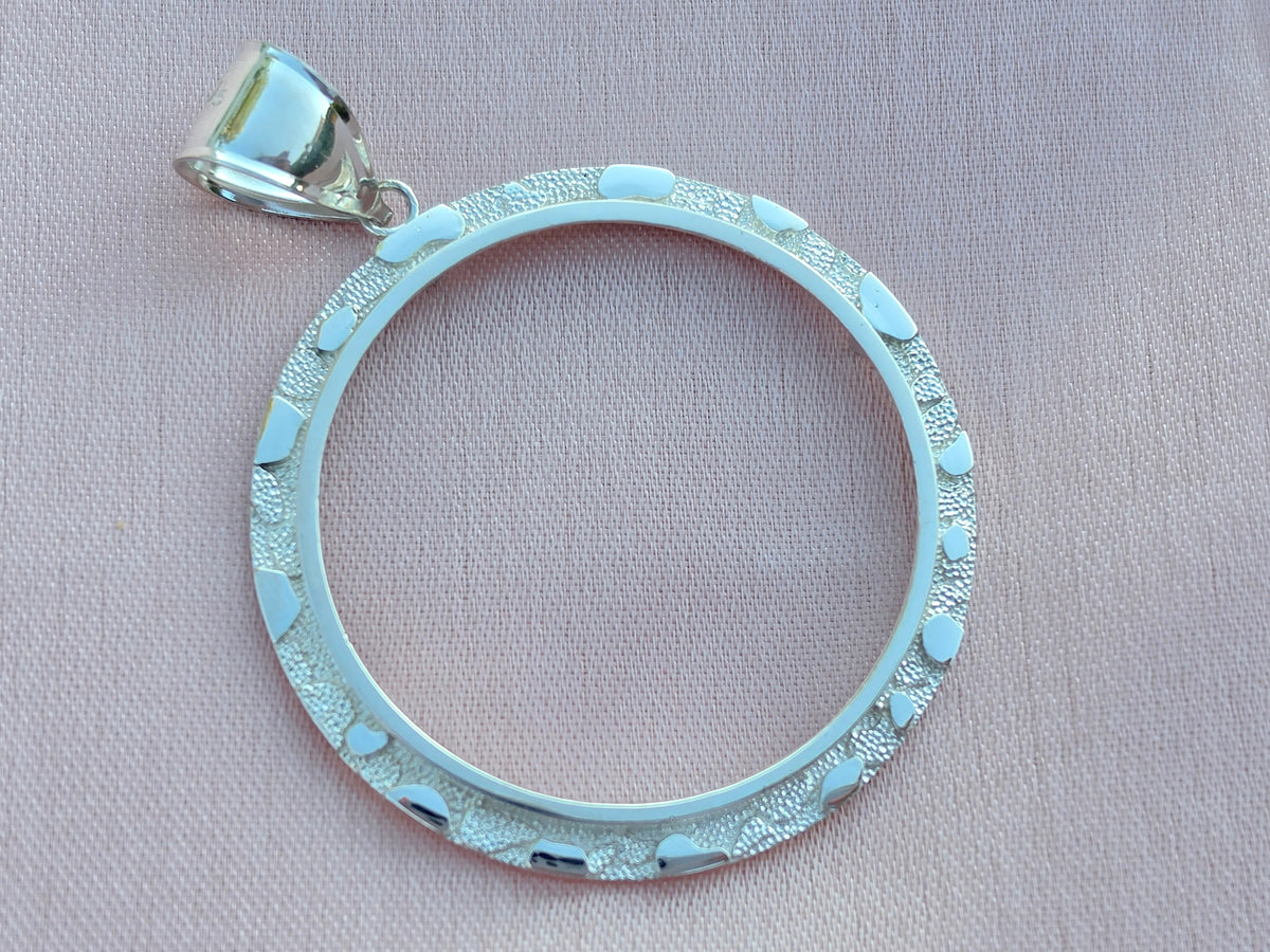 925 Sterling Silver Nugget Frame Bezel for 37mm Coins