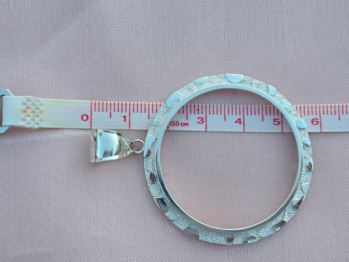 925 Sterling Silver Nugget Frame Bezel for 37mm Coins