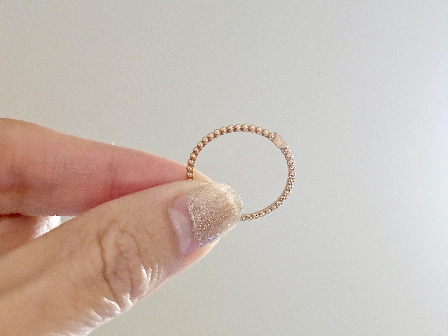 14K Solid Gold Handmade Ring Band with a Small Mini Single Heart