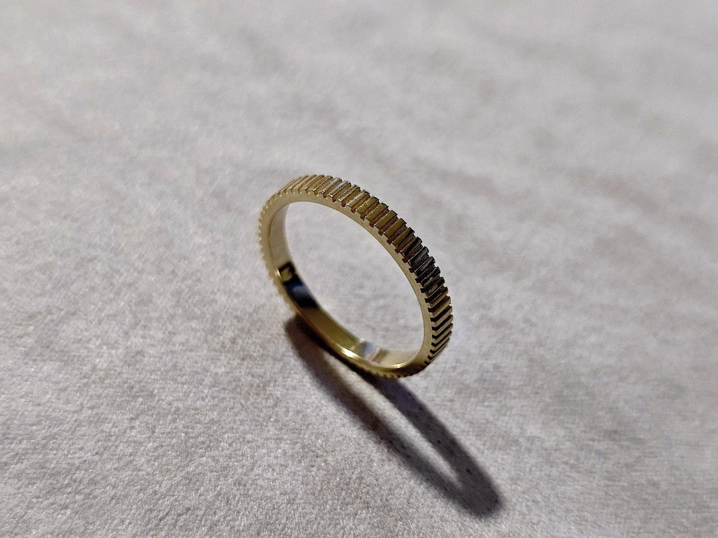 14K Solid Gold Handmade Ring Band with Milled Coin Edges