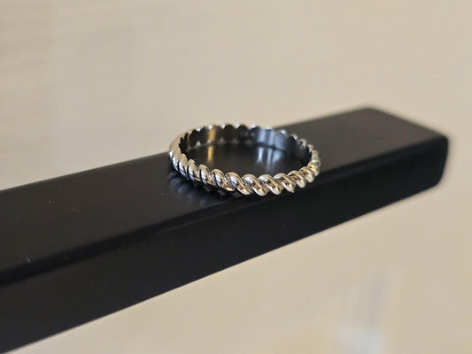 14K Solid Gold Handmade Twisted Rope Ring Band