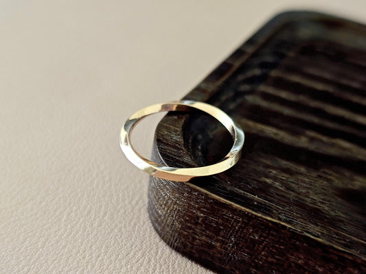 14K Solid Gold Handmade Twisted Waves Ring Band
