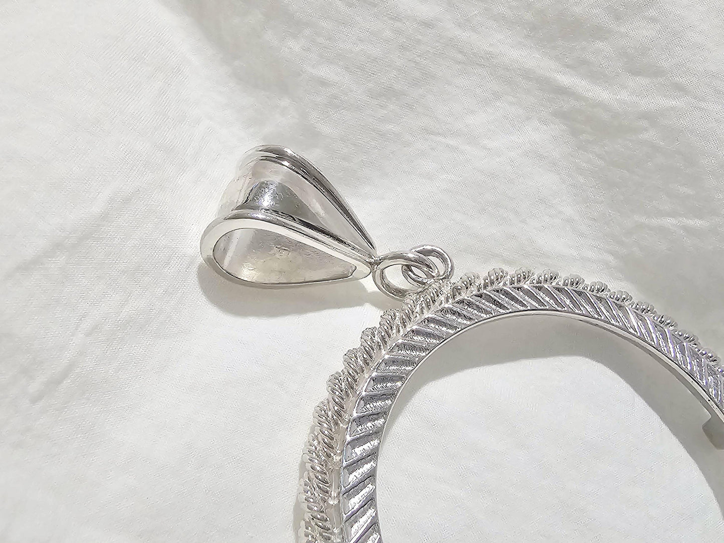 925 Sterling Silver Rope Edge Bezel for 36mm Coins