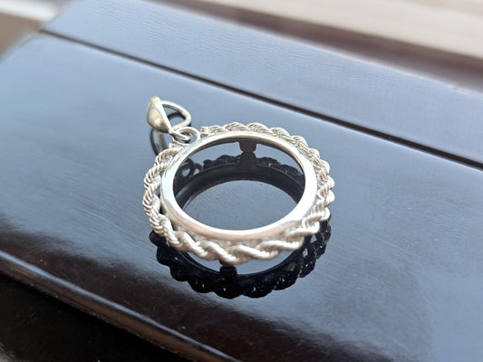 925 Sterling Silver Rope Edge Bezel for 18mm Dime 10 Cents Coins