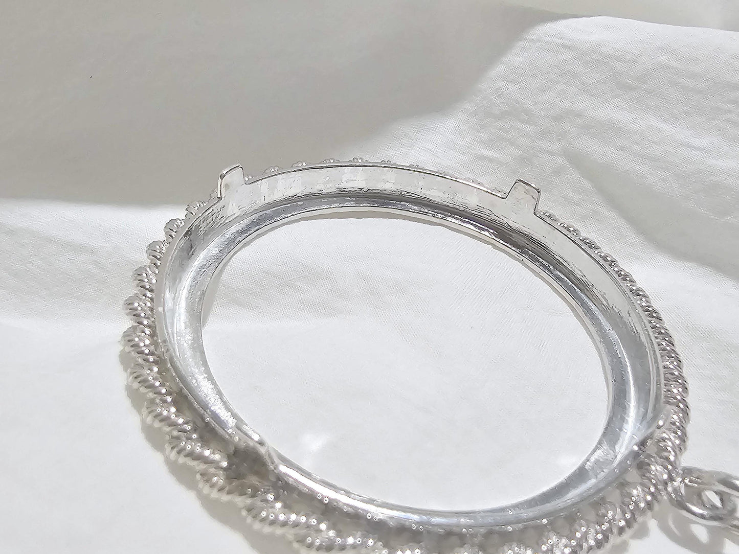 925 Sterling Silver Rope Edge Bezel for 36mm Coins