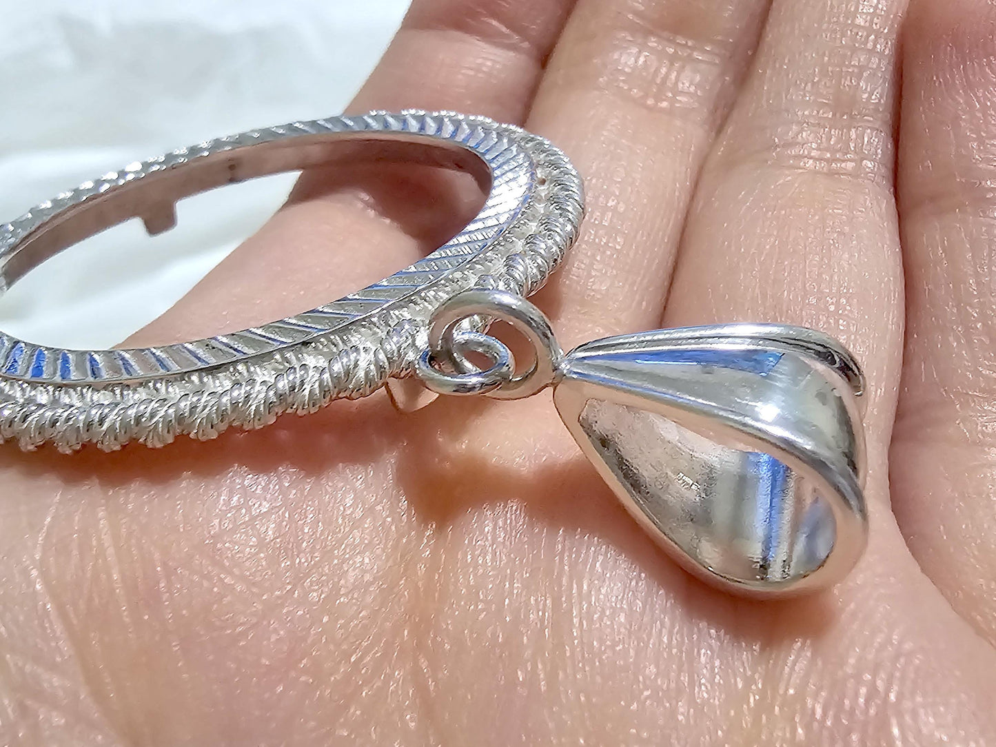925 Sterling Silver Rope Edge Bezel for 36mm Coins