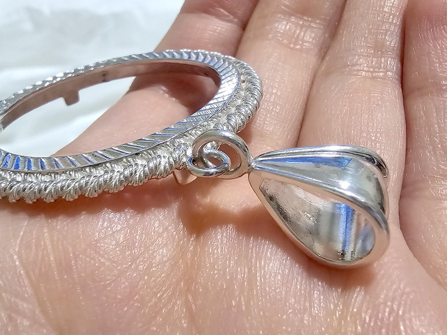 925 Sterling Silver Rope Edge Bezel for 36mm 1 Onza Plata Libertad Coins