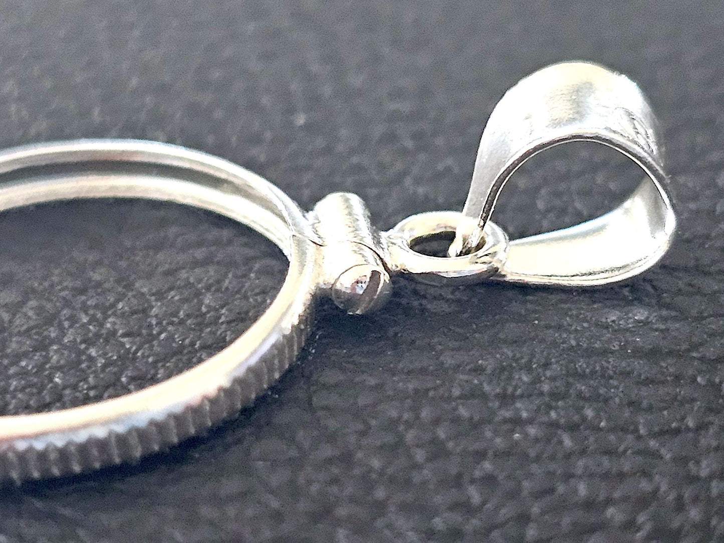 925 Sterling Silver Screw Top Simple Bezel for 18mm Dime 10 Cent Coins