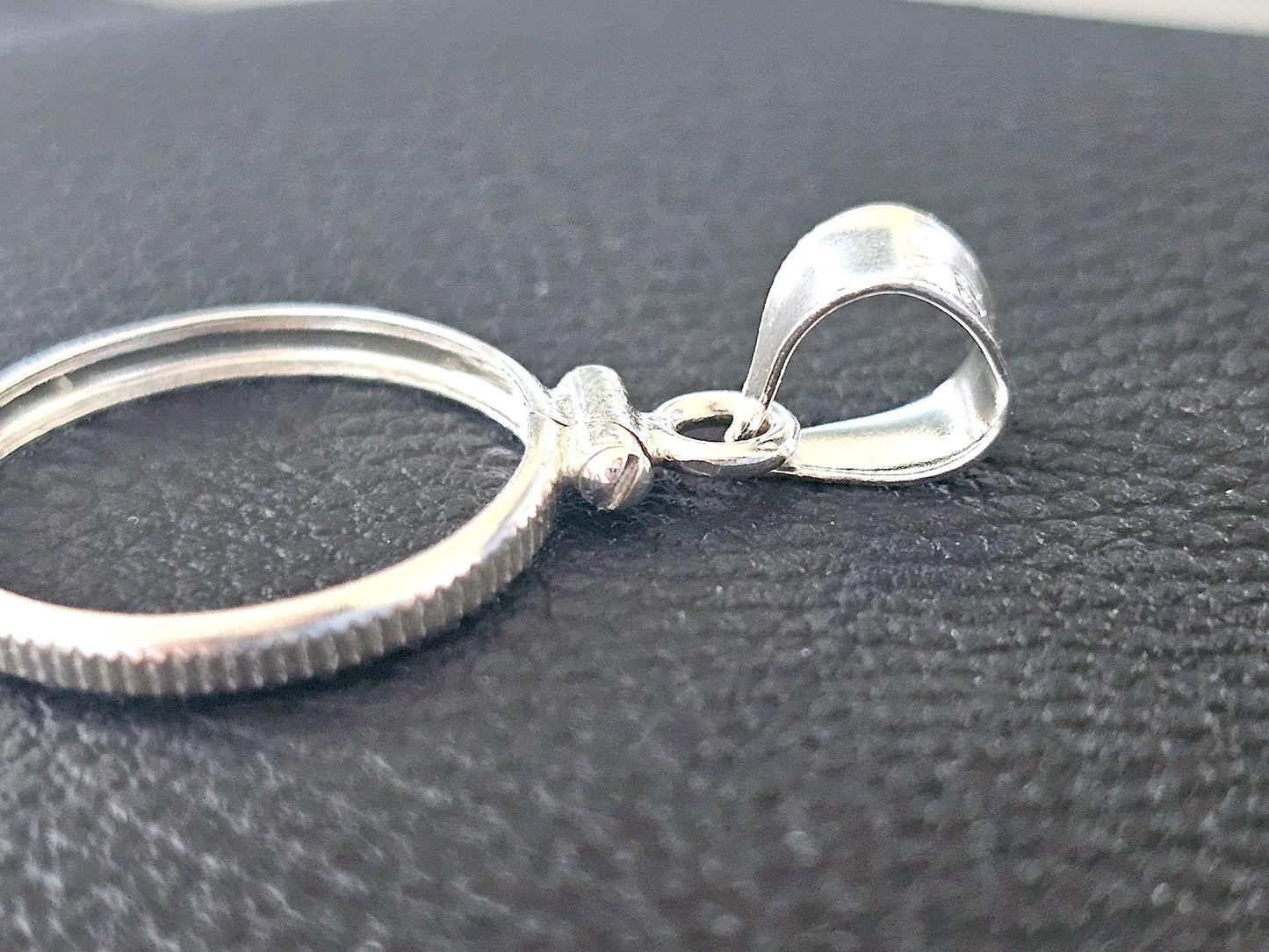 925 Sterling Silver Screw Top Simple Bezel for 18mm Dime 10 Cent Coins