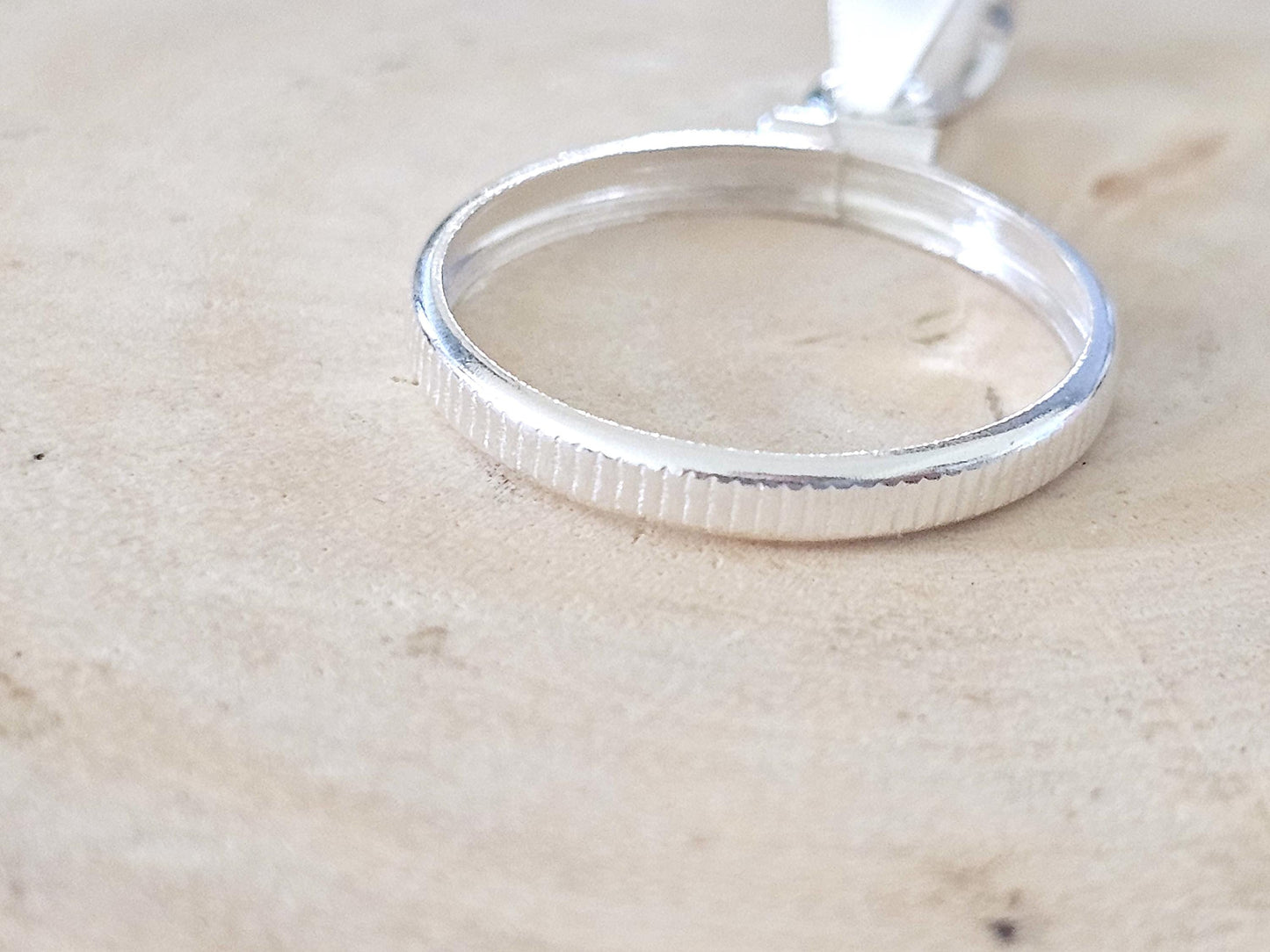 925 Sterling Silver Screw Top Simple Bezel for 19mm Penny 1 Cent Coins