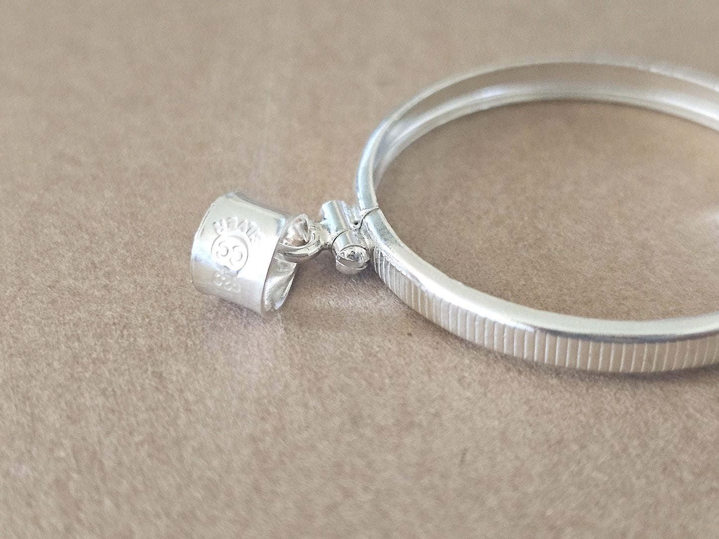 925 Sterling Silver Screw Top Simple Bezel for 30mm Half Dollar 50 Cents Coins
