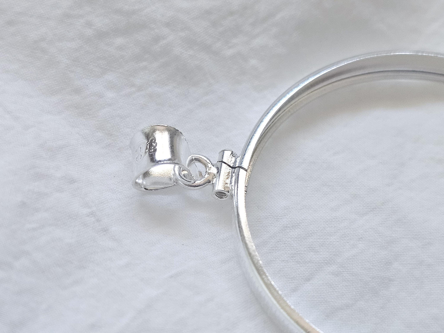 925 Sterling Silver Screw Top Simple Bezel for 39mm Coins Mexican Cien Pesos