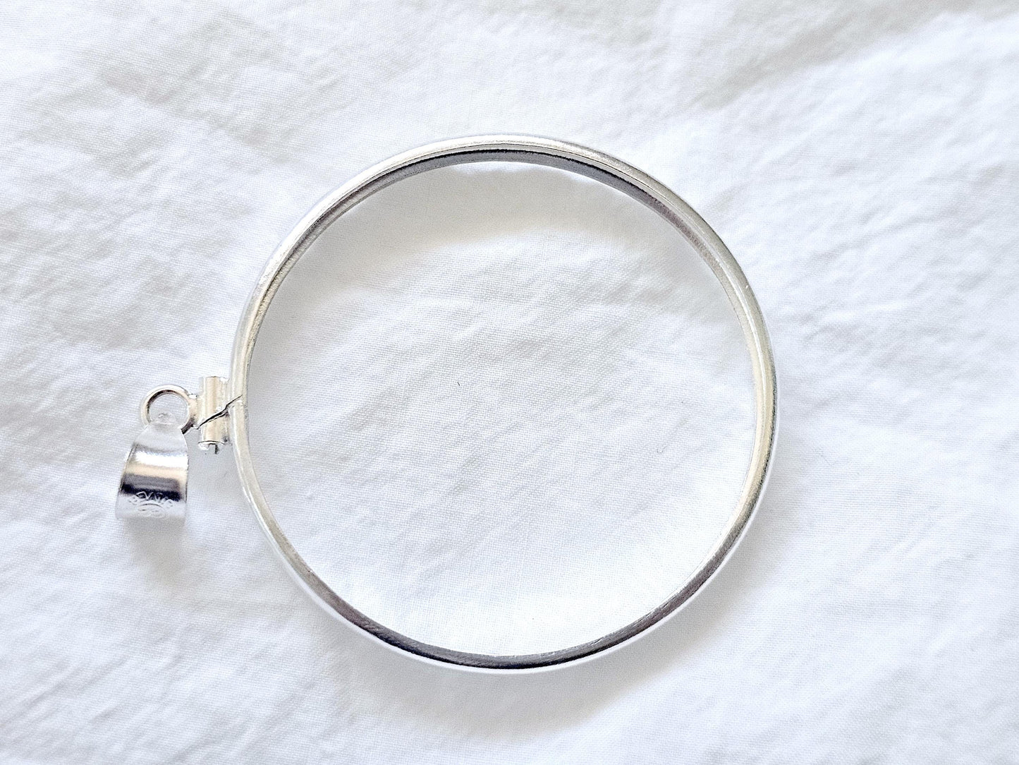 925 Sterling Silver Screw Top Simple Bezel for 41mm 1 oz Coins