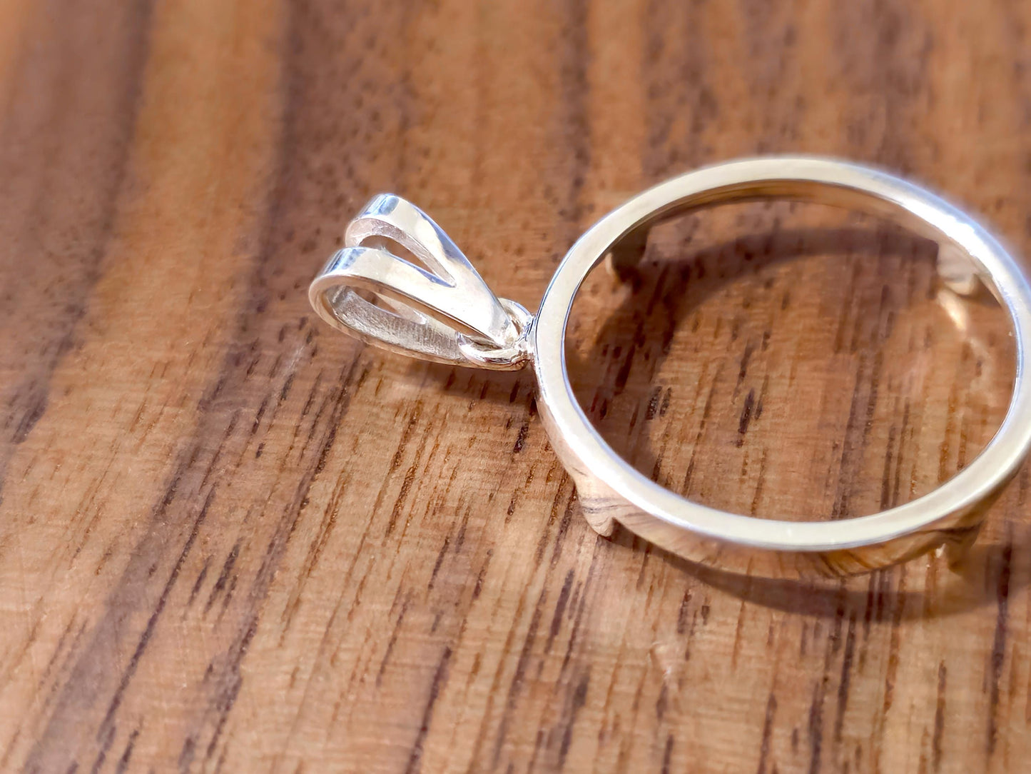 925 Sterling Silver Prong Back Simple Bezel for 22mm Nickel 5 Cent Coins