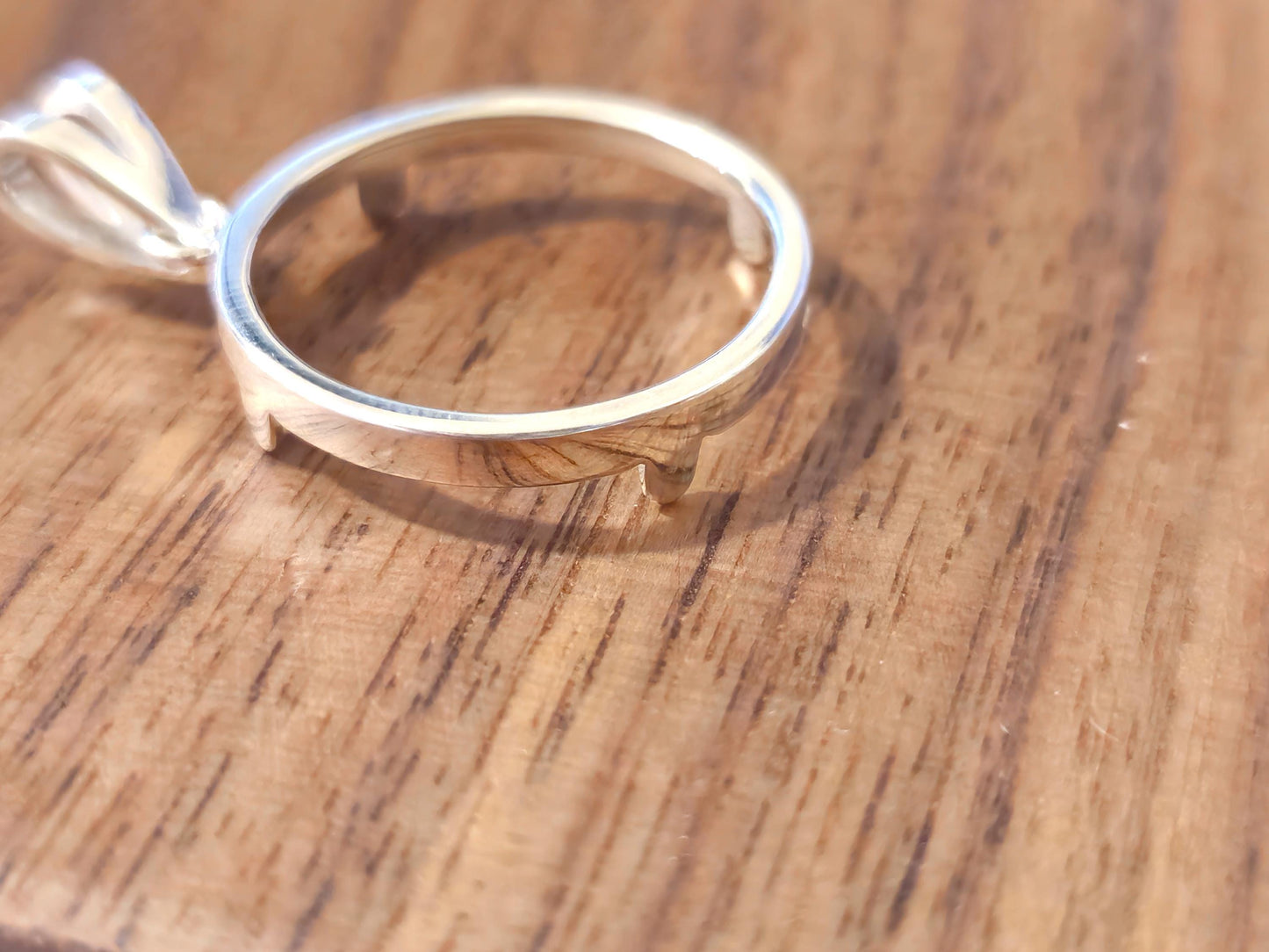 925 Sterling Silver Prong Back Simple Bezel for 22mm Nickel 5 Cent Coins