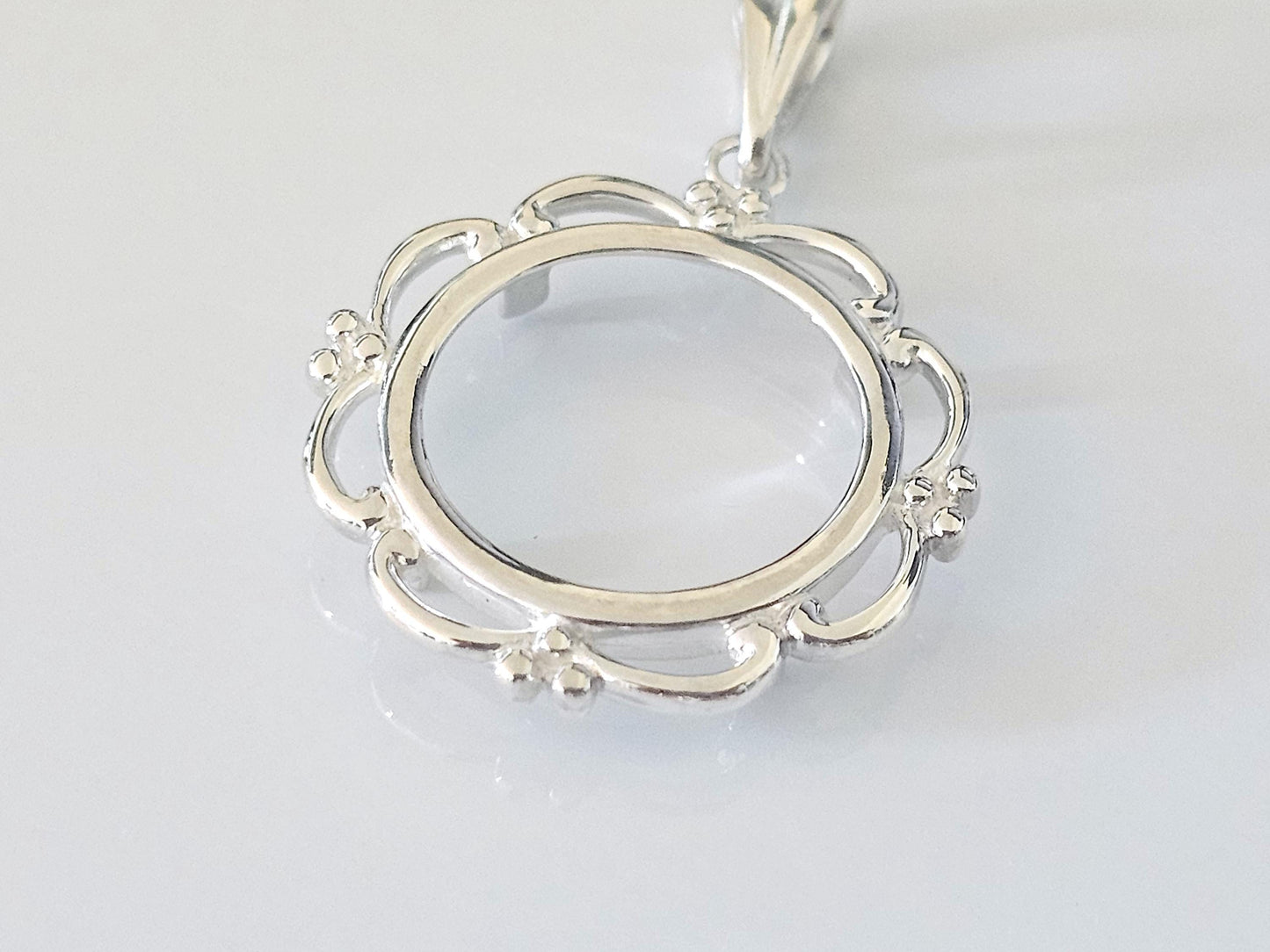 925 Sterling Silver Scalloped Bezel for 19mm Penny 1 Cent Coins