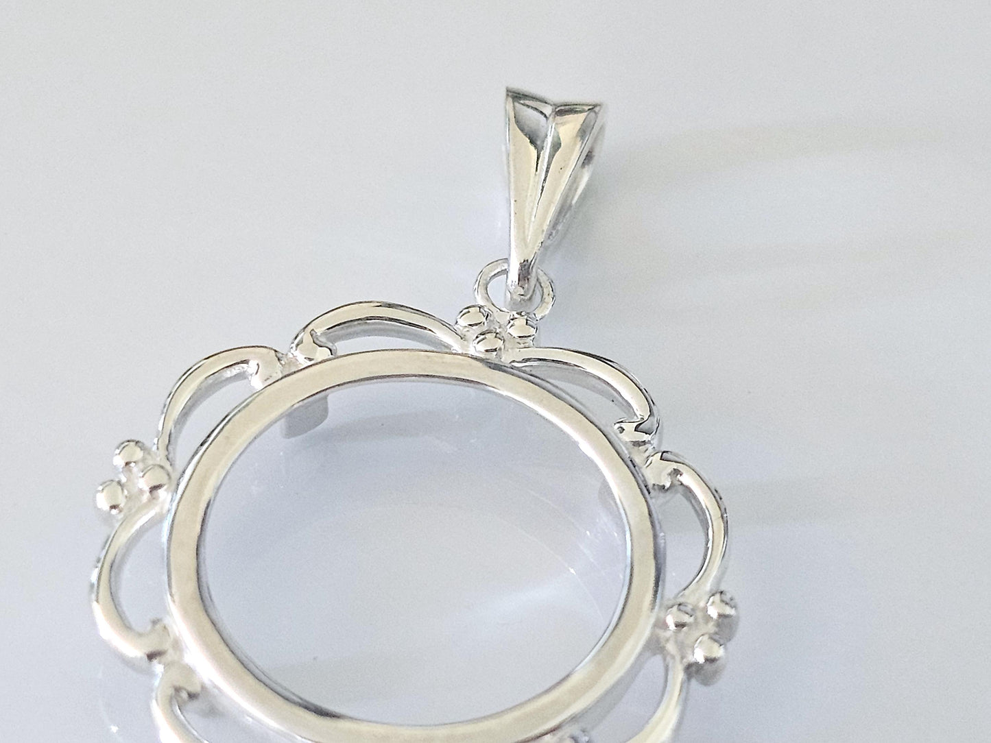 925 Sterling Silver Scalloped Bezel for 19mm Penny 1 Cent Coins