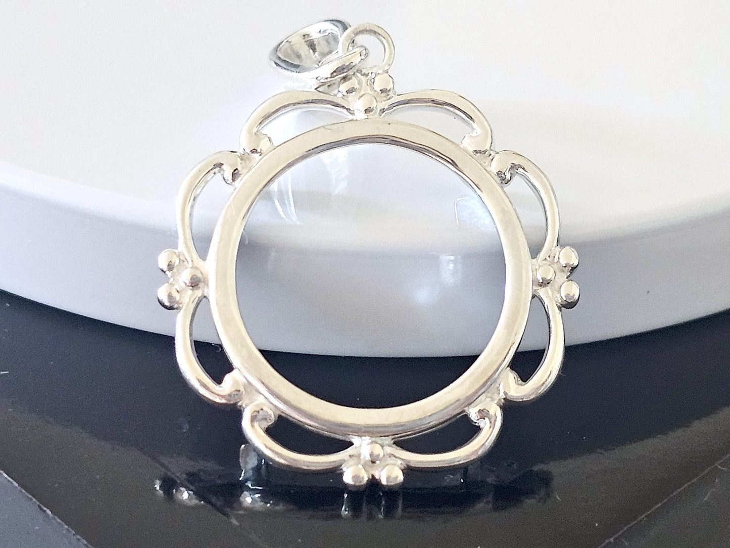 925 Sterling Silver Scalloped Bezel for 19mm Penny 1 Cent Coins